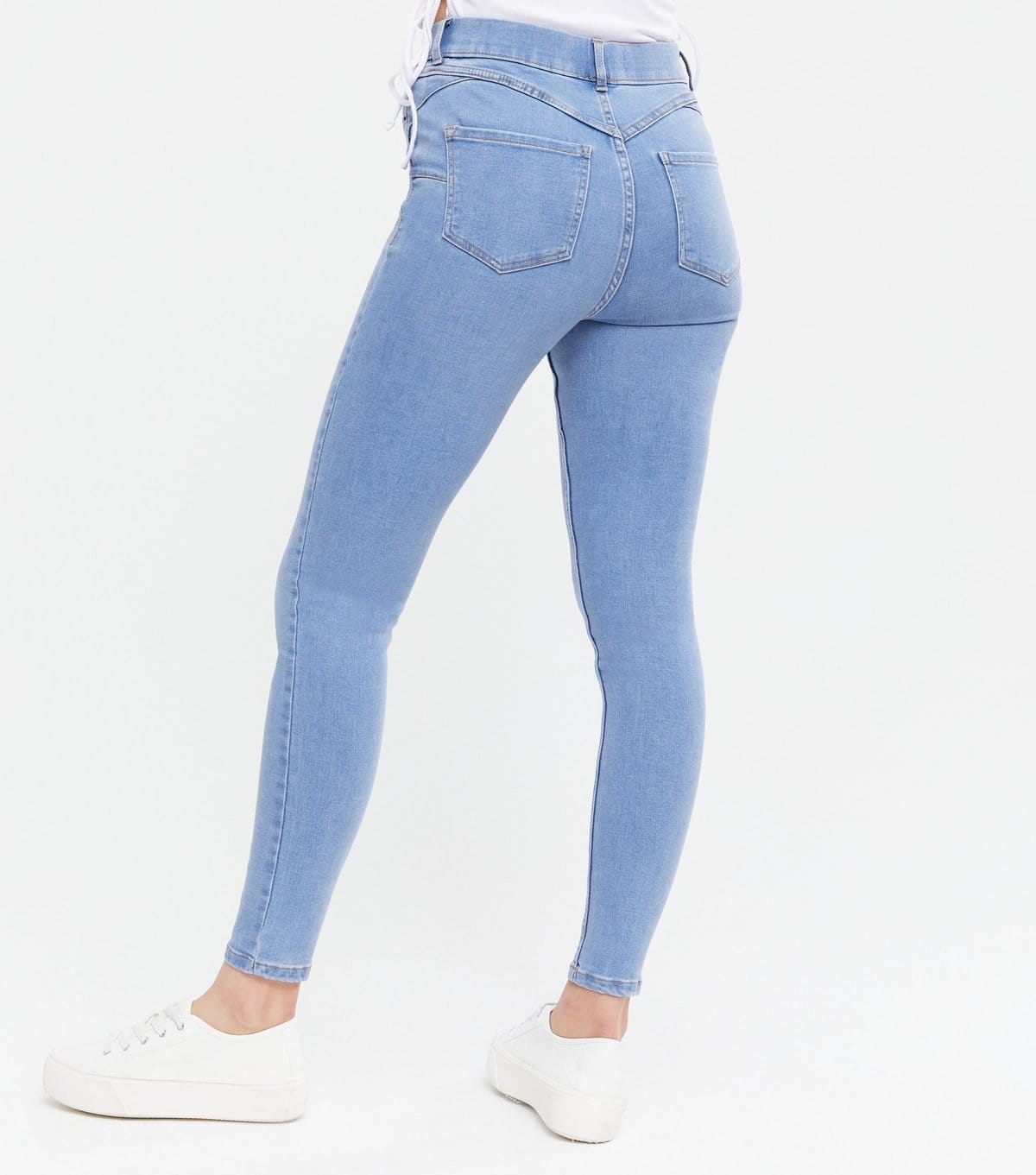 New Look Women's Bright Blue Mid Rise Lift & Shape Emilee Jeggings New Look - 4