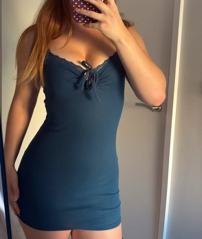 Urban Outfitters Urban outfitters teal navy blue lace trim mini dress