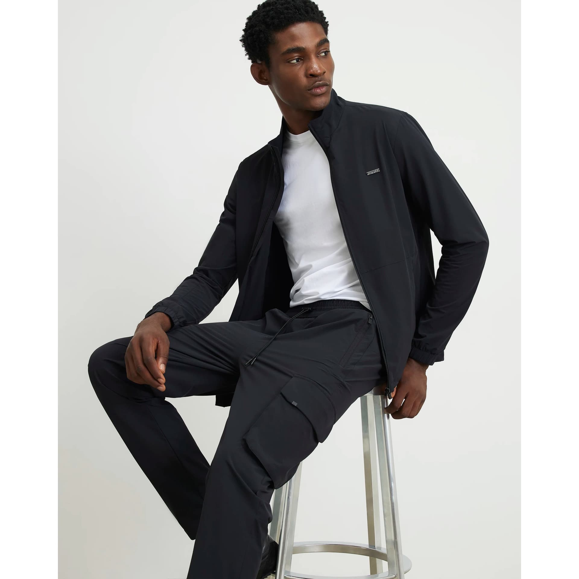 River Island Mens River Island Black Skinny Fit Cargo Trousers