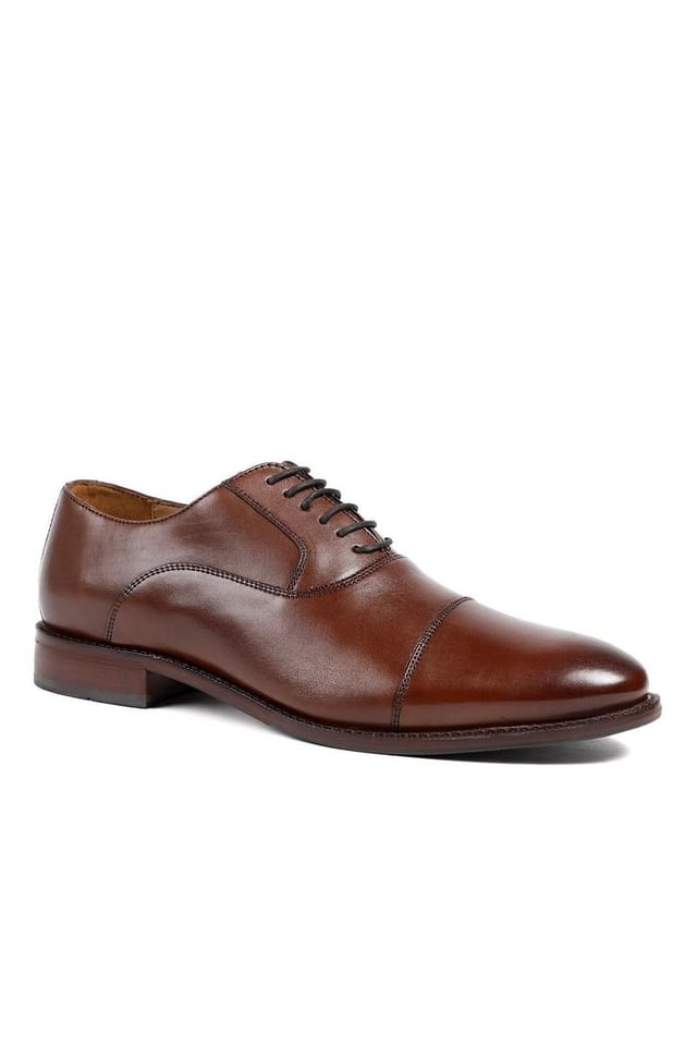Jones Bootmaker Jones Bootmaker Men's Matthew Leather Oxford Shoes in Light Brown - 2