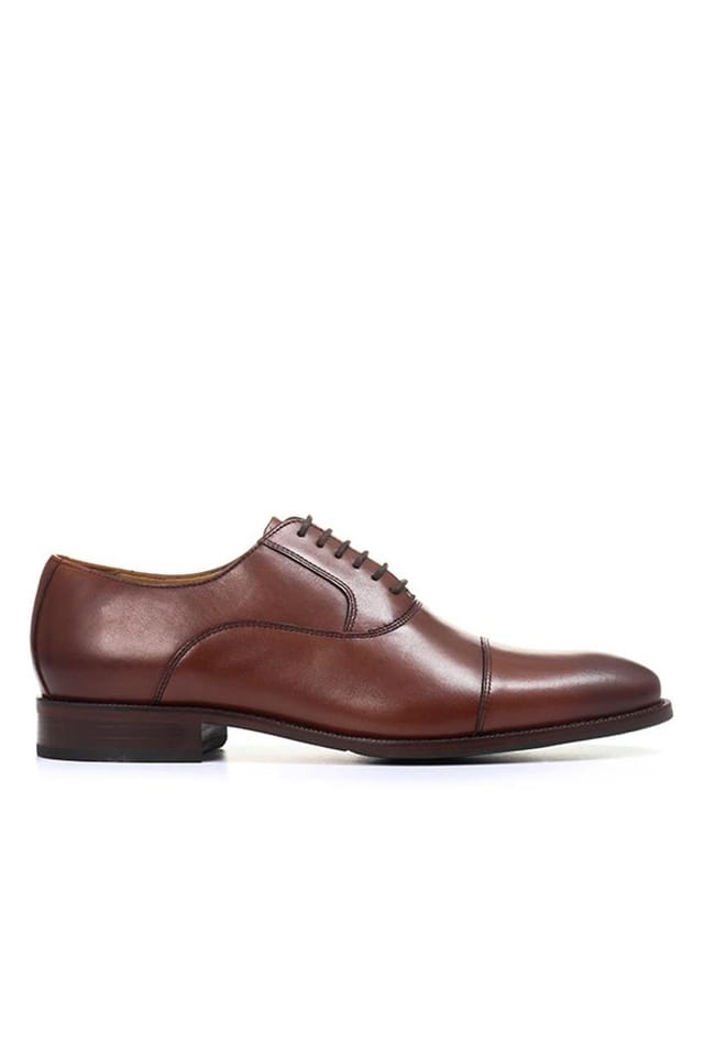 Jones Bootmaker Jones Bootmaker Men's Matthew Leather Oxford Shoes in Light Brown - 3