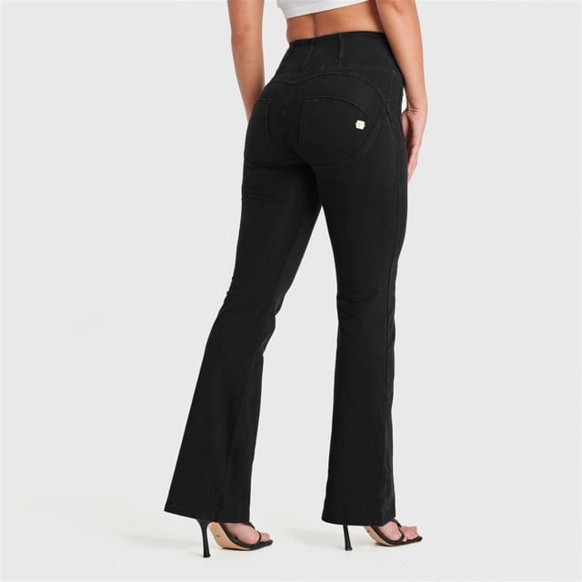 Freddy Freddy Women's WR.UP Denim with Front Pockets Super High Waisted Flare Jeans in Black - 2