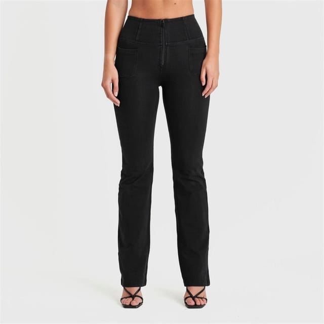 Freddy Freddy Women's WR.UP Denim with Front Pockets Super High Waisted Flare Jeans in Black - 3