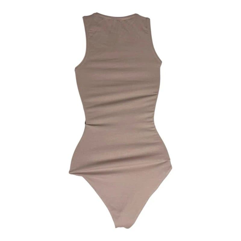 New Look New Look Bodysuit Women's UK Size 6 Beige Nude Sleeveless Thong Bottom Snap