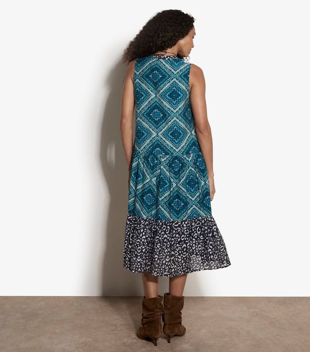 Apricot Women's Teal Geometric Print Sleeveless Midi Dress Apricot New Look - 2