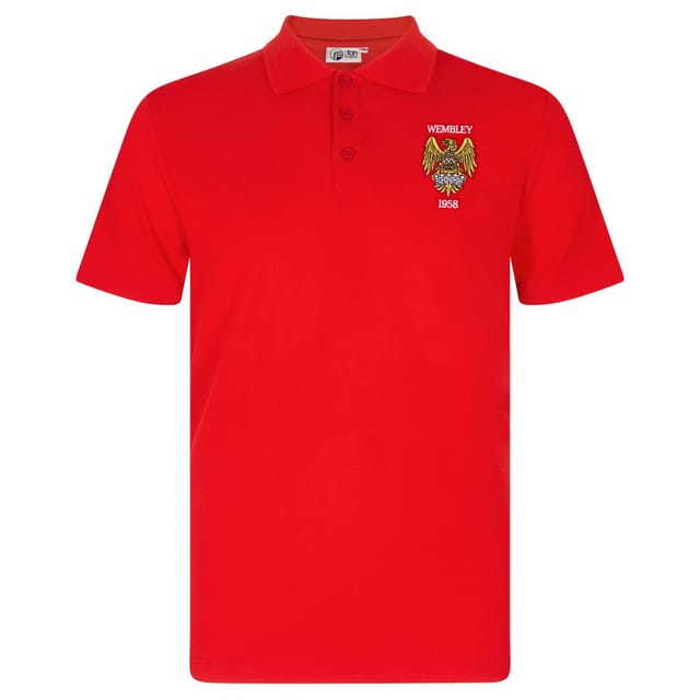 fan originals fan originals Men's Adults Manchester Crest Retro Polo Shirt in Light Red - 2