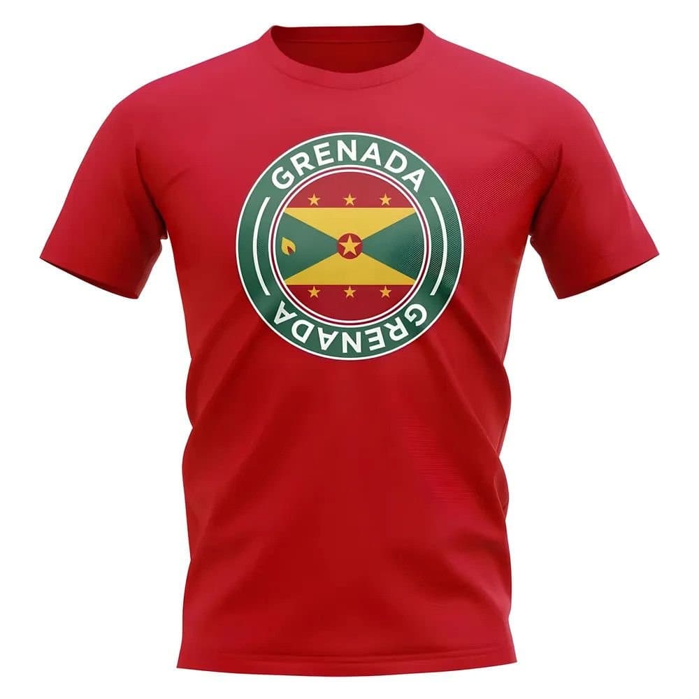 Grenada Grenada Men's Personalised Football Badge T-Shirt in Red