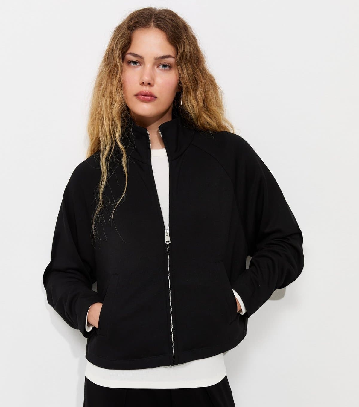 New Look Women's Premium Black High Neck Zip Through Jacket New Look
