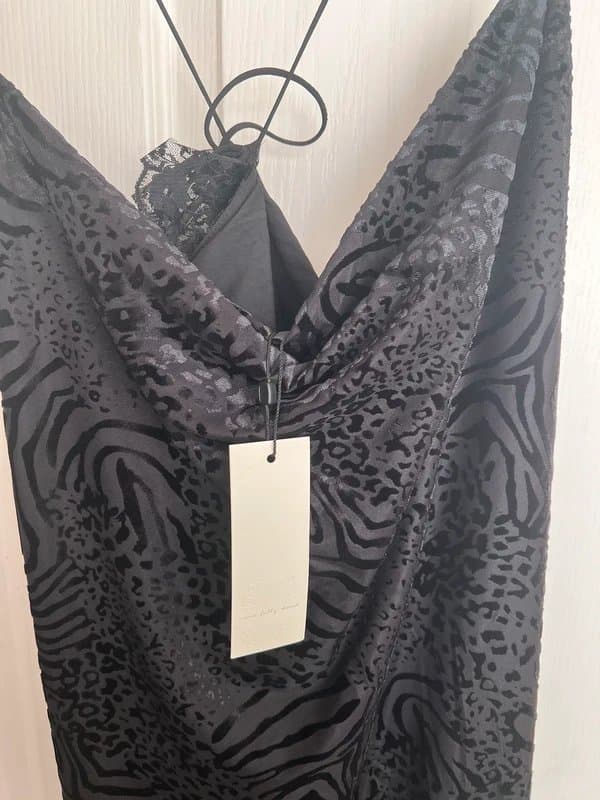 Never Fully Dressed Velvet black slip dress