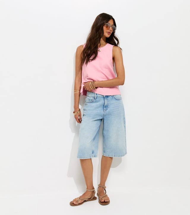 New Look Women's Pink Linen Blend Sleeveless Top New Look - 3