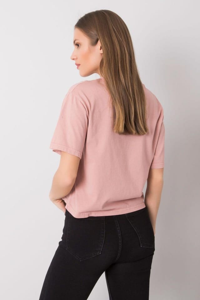 Love Lace Love Lace Women's Classic Cotton Short Sleeve T-Shirt in Pink - 2