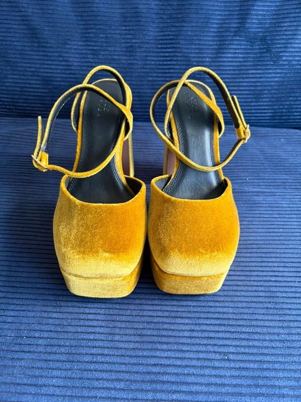 ASOS ASOS Velvet Platform Sandals