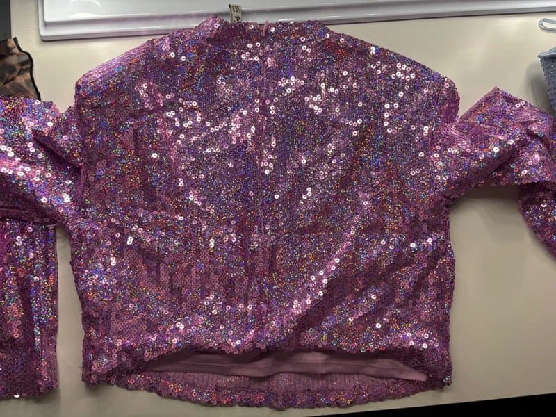 Bershka sleeved sequin top
