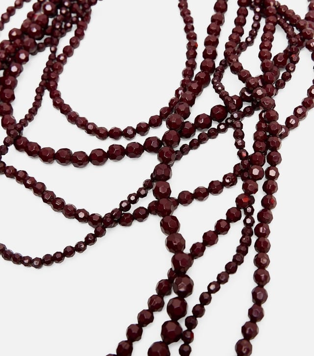 Public Desire Dark Brown Layered Bead Necklace Public Desire New Look - 3