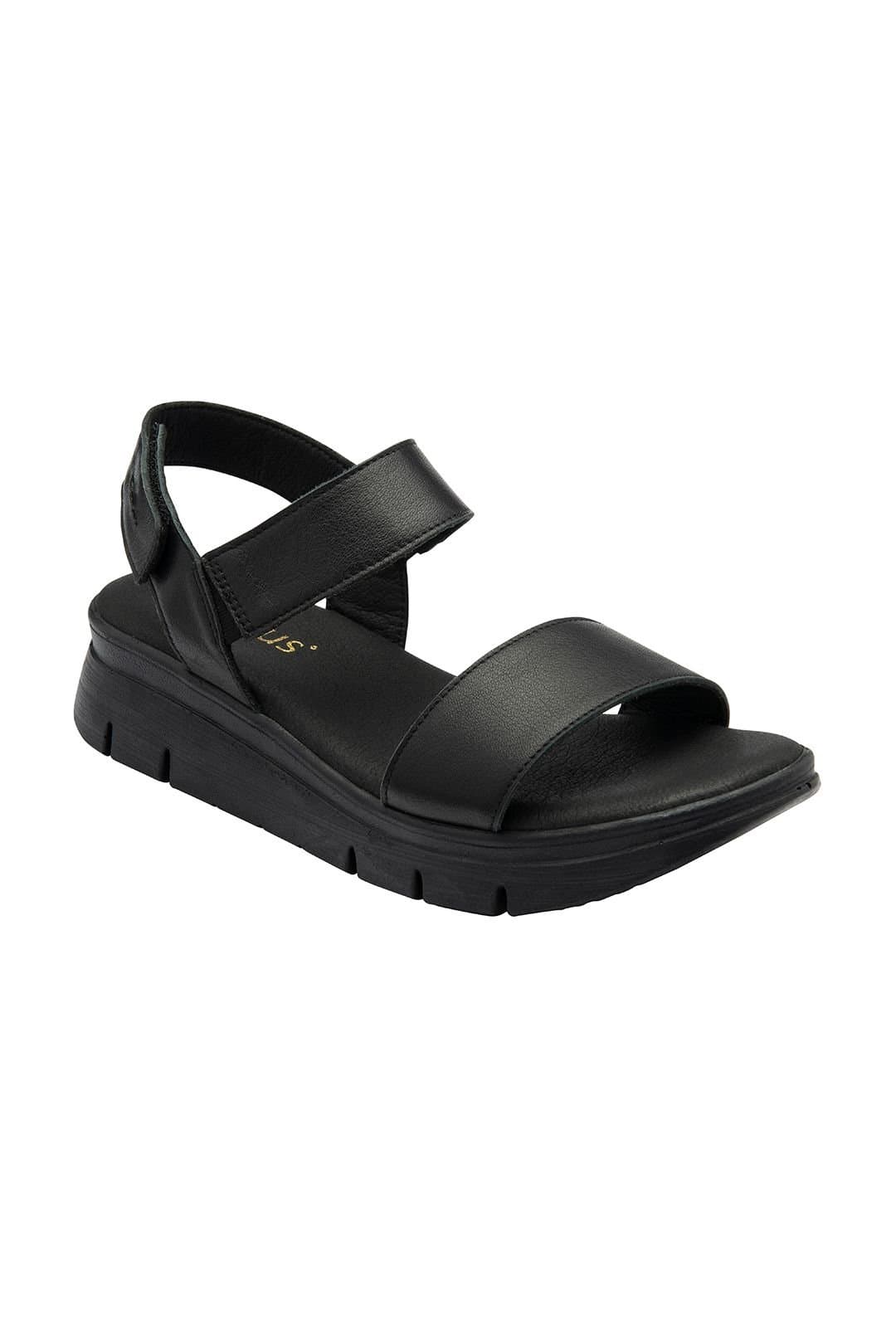 Lotus Lotus Women's Black Leather Slingback Sandals