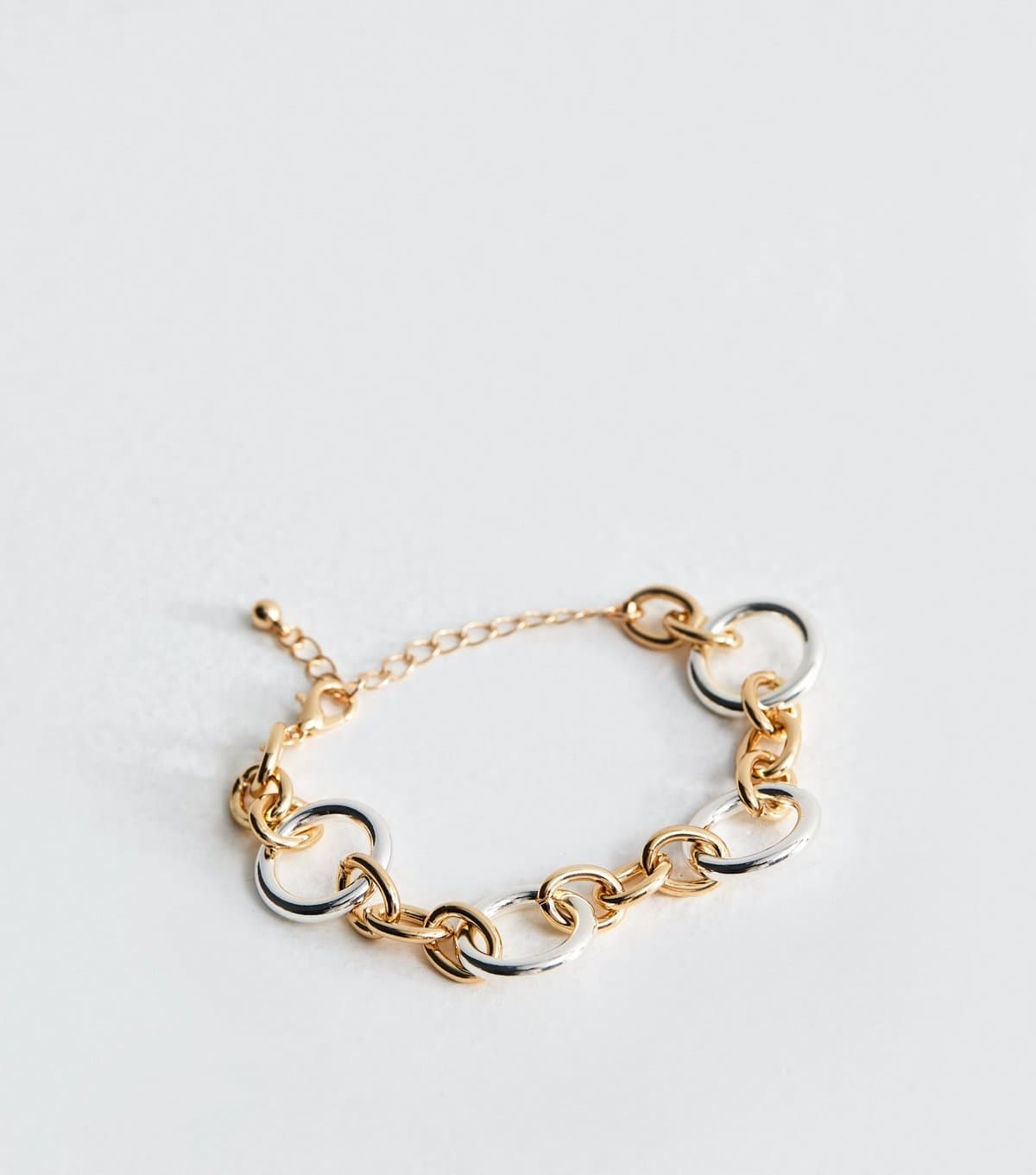 New Look Mixed Metal Oval Link Chain Bracelet New Look