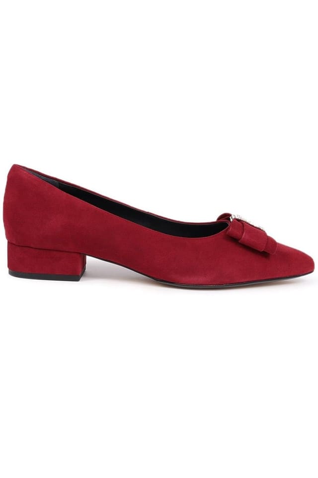 Jones Bootmaker Jones Bootmaker Women's Zanzibar Pointed-Toe Flats in Dark Red - 2