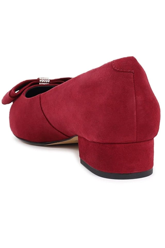 Jones Bootmaker Jones Bootmaker Women's Zanzibar Pointed-Toe Flats in Dark Red - 3