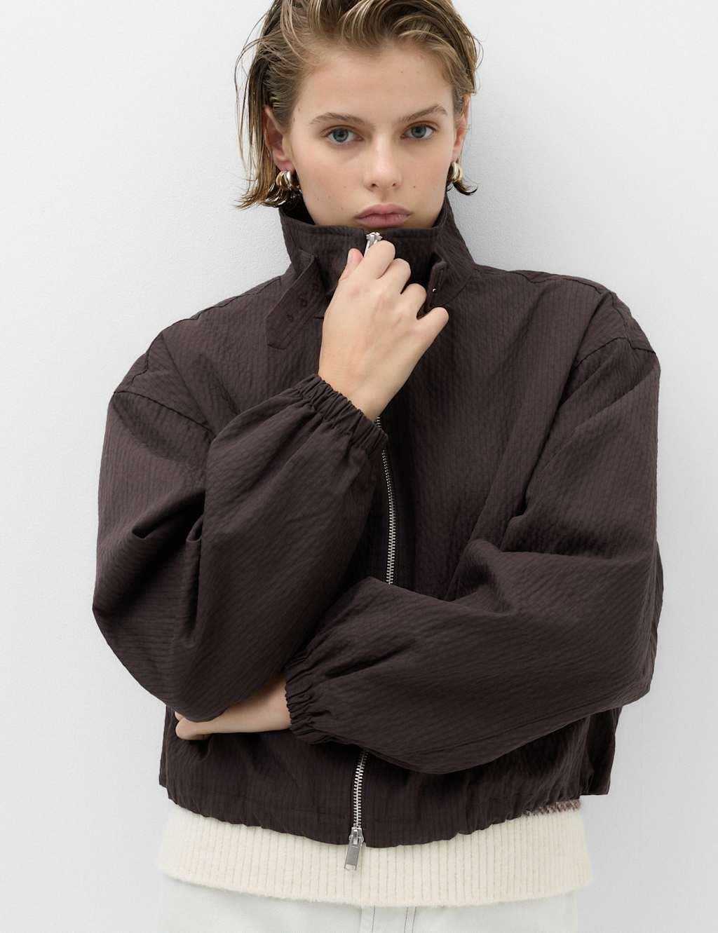 Marks & Spencer M&S Cotton Rich Lightweight Buckle Short Jacket Bitter Chocolate