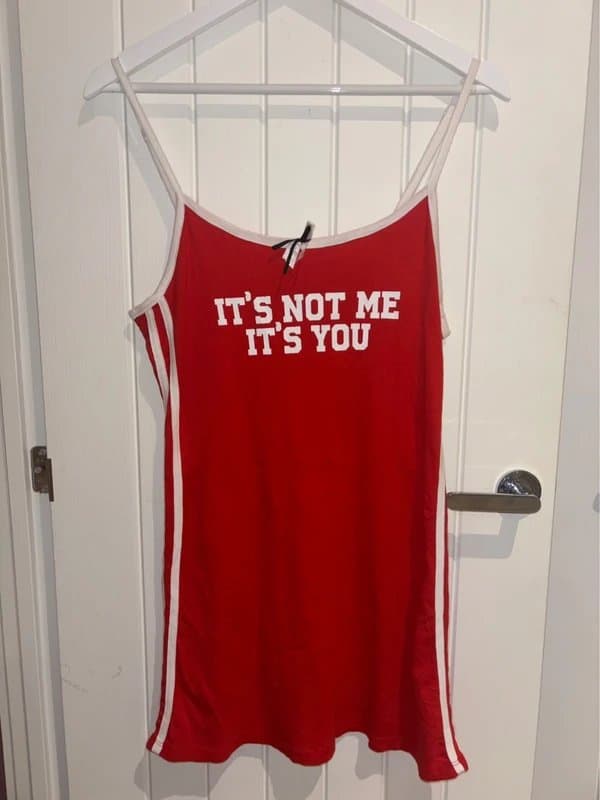 Urban Outfitters Urban Outfitters Size XL Red and White Sporty Style Mini Sun Dress - It's Not Me It's You