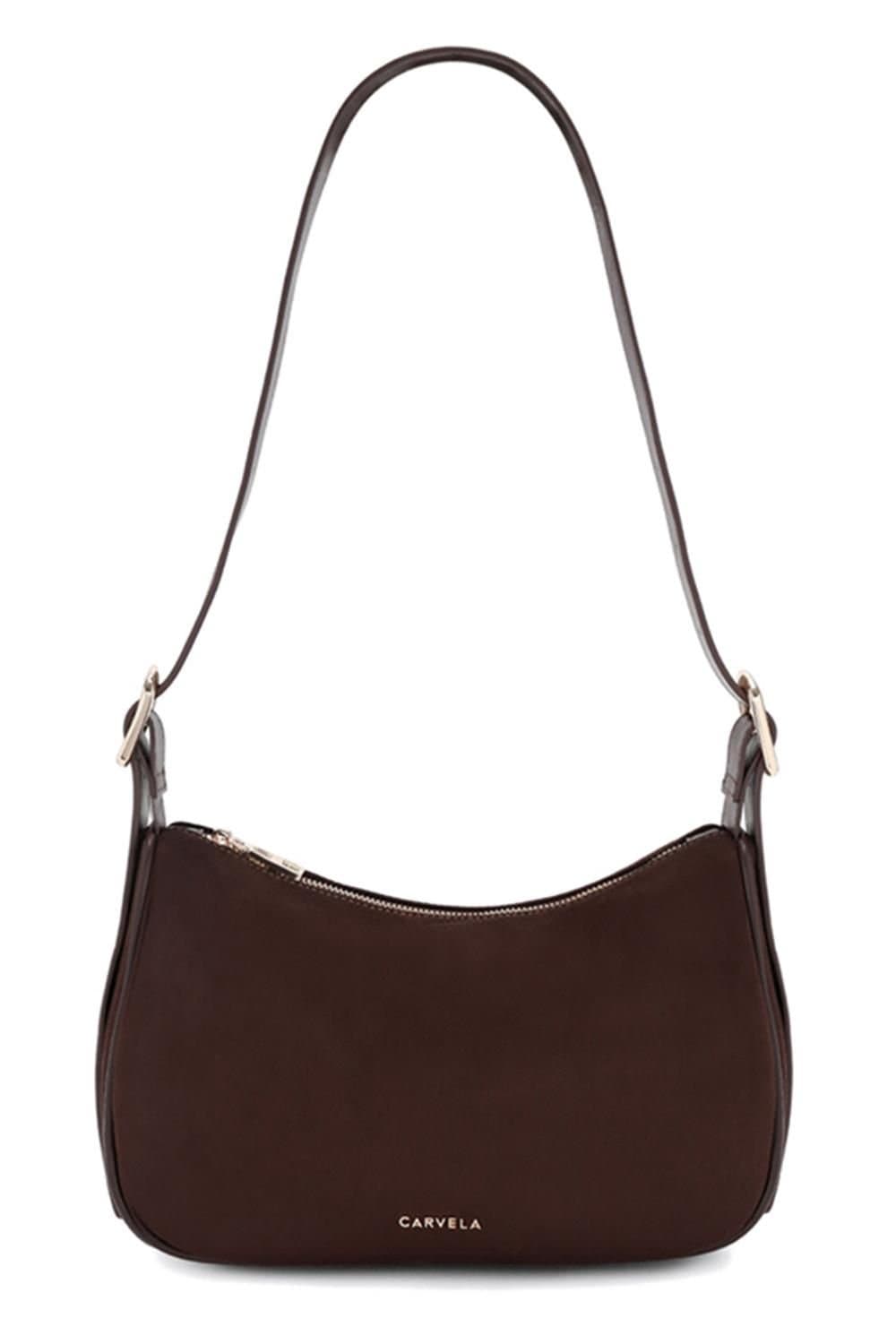 Carvela Carvela Women's 'Livia Scoop' Suedette Bag in Dark Brown
