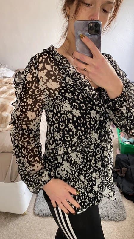 Topshop Sheer topshop chiffon top size 8