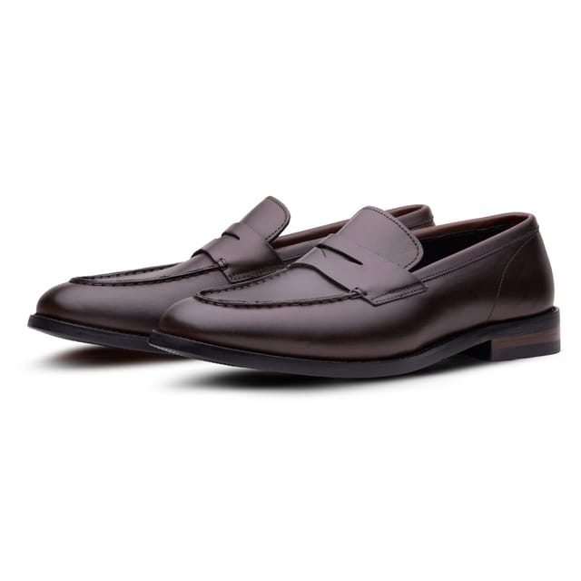 QUIVE London QUIVE London Men's QL Perth Leather Penny Loafers for Office & Casual Wear in Brown - 2