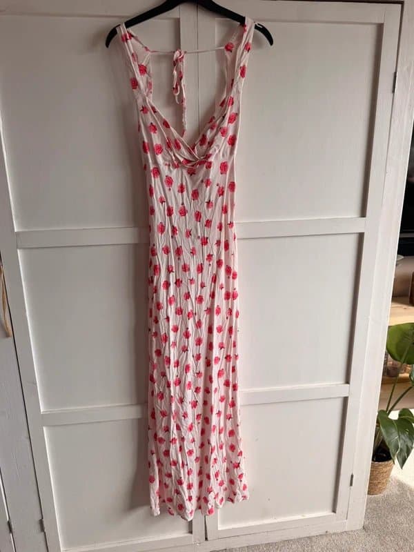 ASOS Design ASOS Design Rose Print Open Back Maxi Dress UK 12