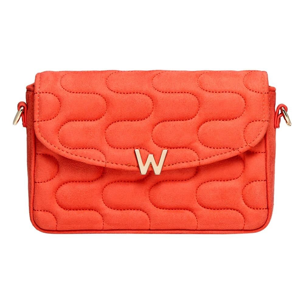 Wolf WOLF Light Red Ultrasuede Cross Body Bag with Scarf