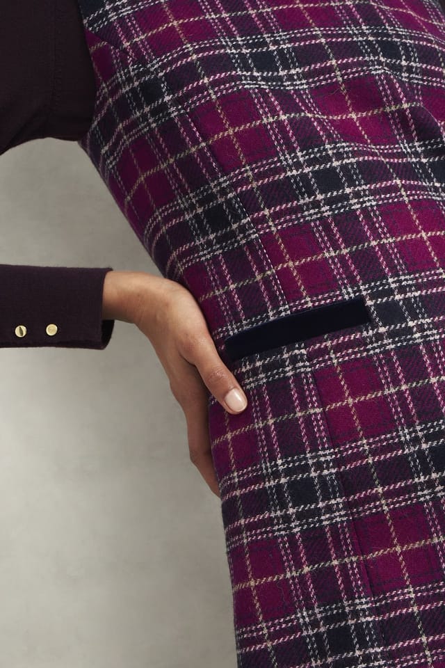 Hobbs London Hobbs London Women's Margot Checked Mini Dress in Fuchsia - 3