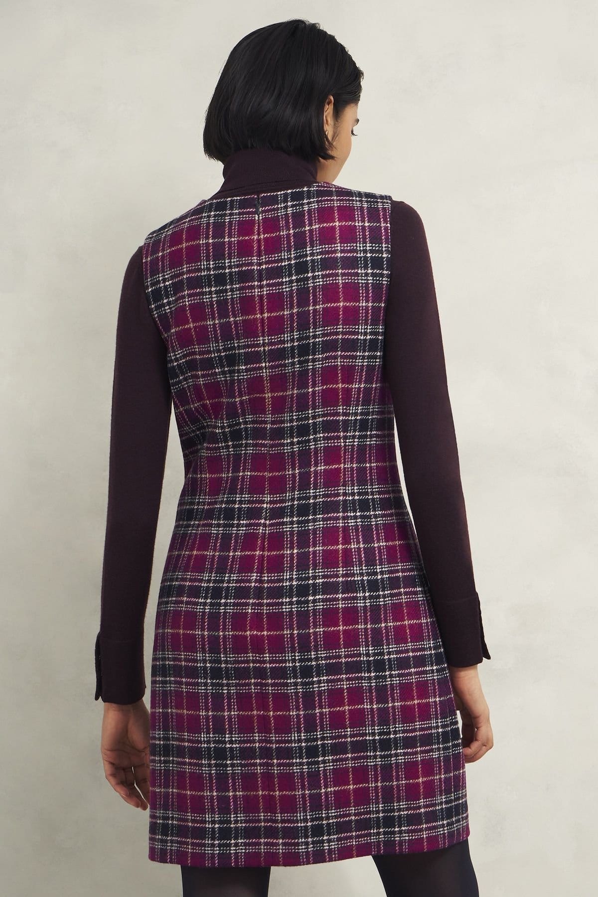 Hobbs London Hobbs London Women's Margot Checked Mini Dress in Fuchsia - 4