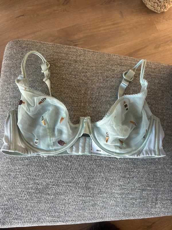 ASOS Design ASOS Design Mint Green Bra in 36DD with Summer Embroidery