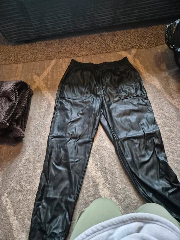 New Look Leather look joggers