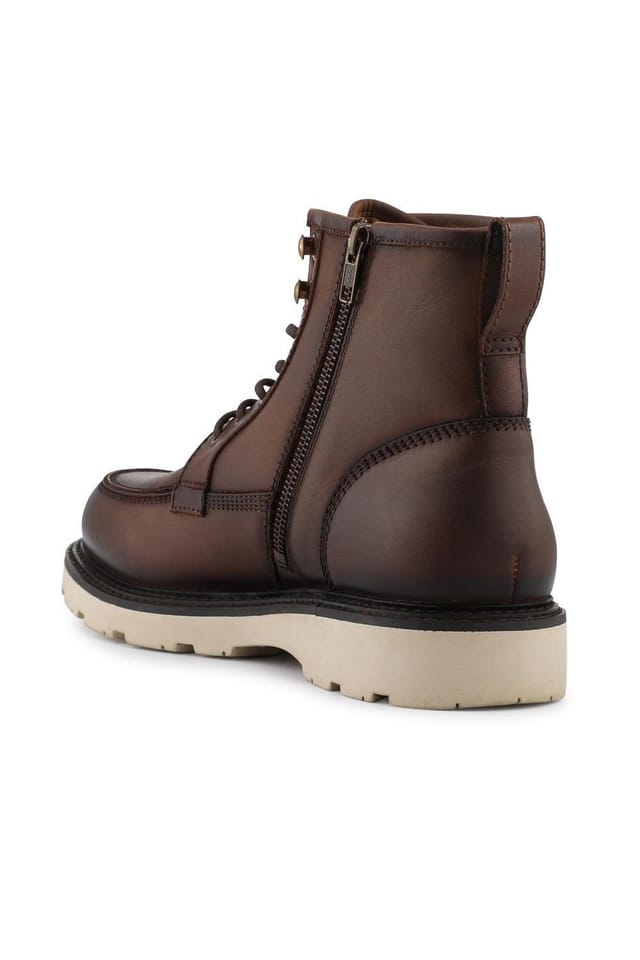 Jones Bootmaker Jones Bootmaker Men's Essex Chunky Leather Boots in Dark Brown - 3