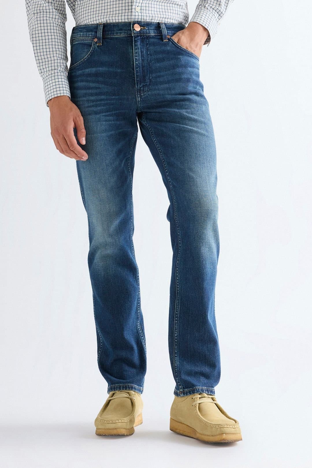 Wrangler Wrangler Men's Greensboro Straight Fit Jeans Stormforge Blue