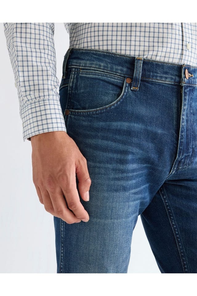Wrangler Wrangler Men's Greensboro Straight Fit Jeans Stormforge Blue - 3