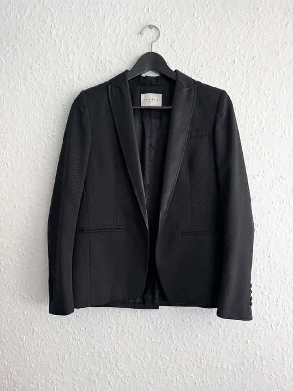 Sandro Women’s Sandro Paris Black Tailored Wool Blazer Jacket - UK 8