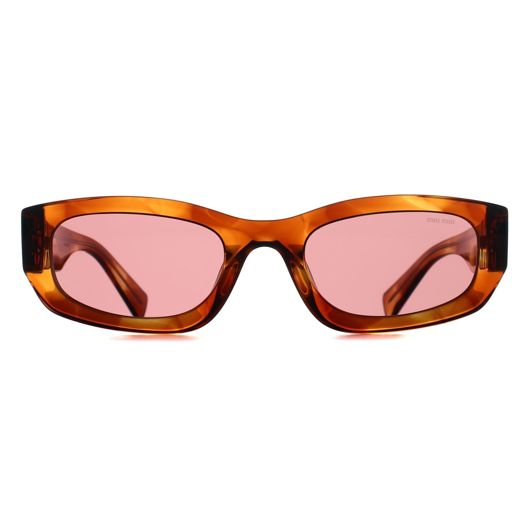 Miu Miu Miu Miu Women's Oval Striped Tobacco Dark Violet MUB04S in Brown
