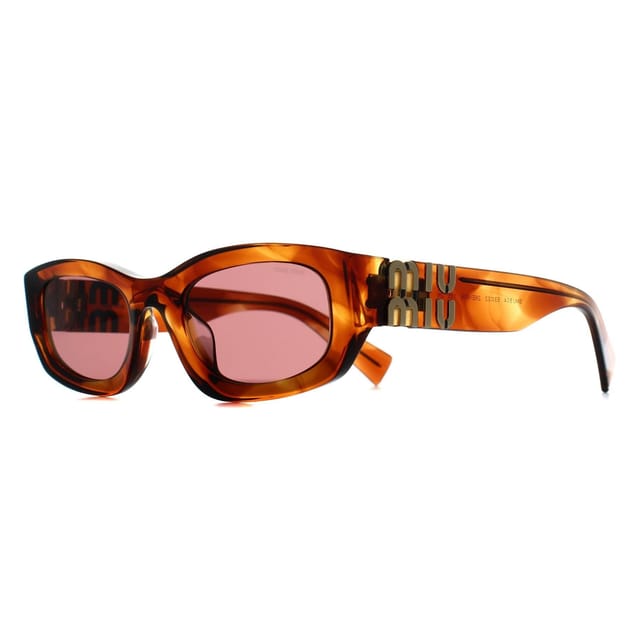Miu Miu Miu Miu Women's Oval Striped Tobacco Dark Violet MUB04S in Brown - 2