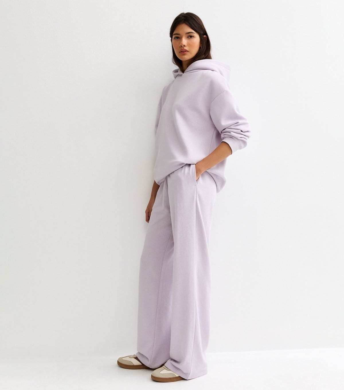 New Look Lilac Jersey Wide Leg Joggers