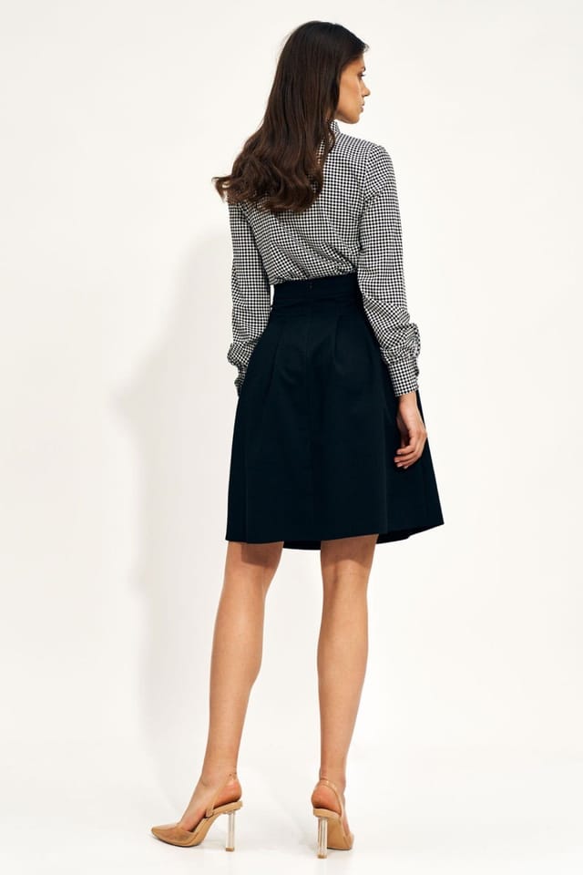 Love Lace Love Lace Women's Expandable High Waist Belt Skirt for Work in Black - 2
