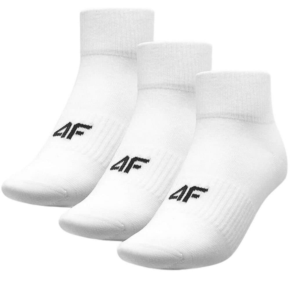 4F 4F Men's AW23USOCM204 Socks (Pack of 3) in White
