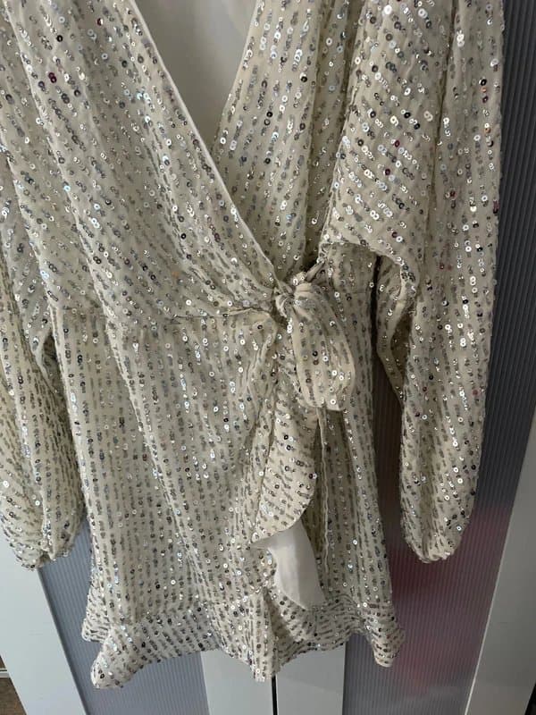 Topshop Topshop cream sequin dress size 12