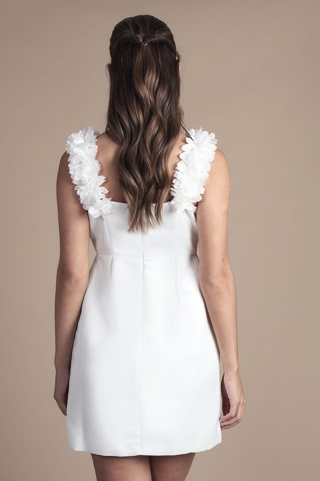 Coast Coast Women's 3d Floral Bardot Bridal Mini Dress in Ivory - 3