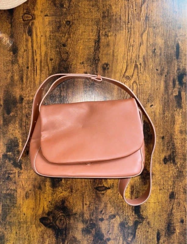 ASOS ASOS Brown Faux Leather Crossbody Bag – Shoulder Bag – Minimalist Everyday Handbag