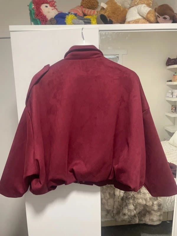 Bershka burgundy baggy jacket