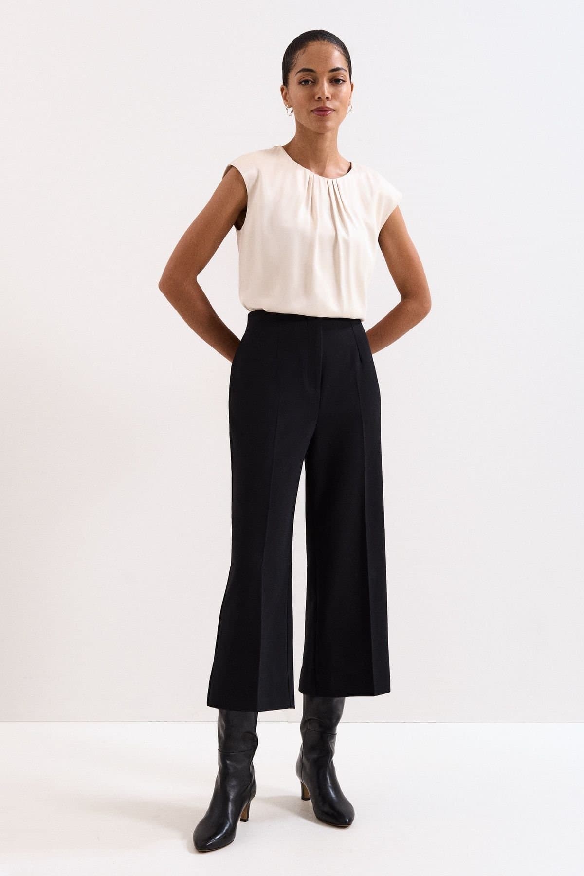 Phase Eight Phase Eight Black Crepe Culotte Pants for Women