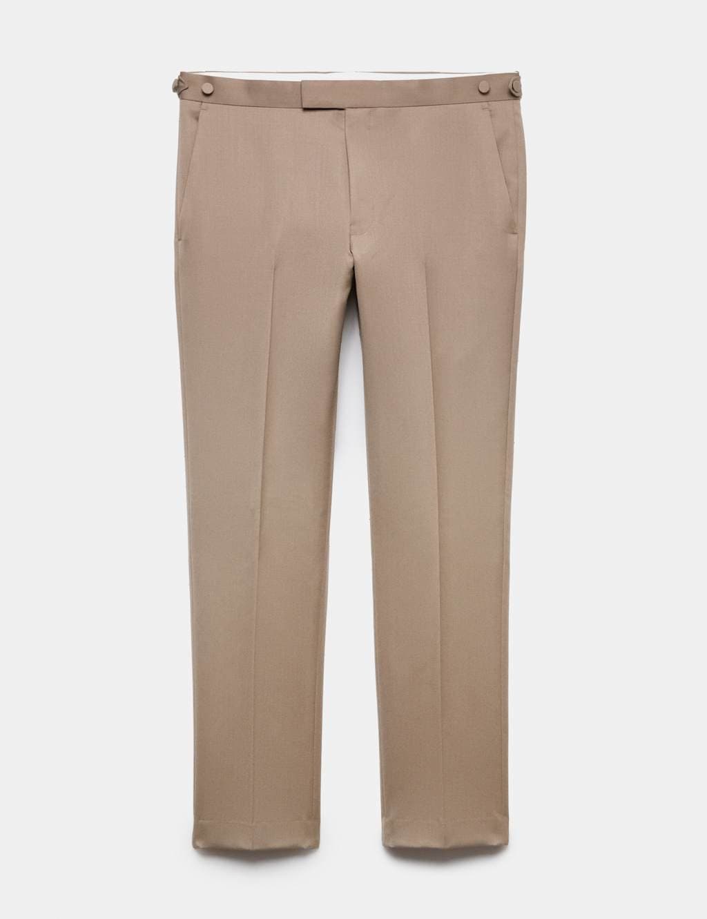 Marks & Spencer M&S Wool Rich Sateen Tuxedo Trousers with Stretch Onyx