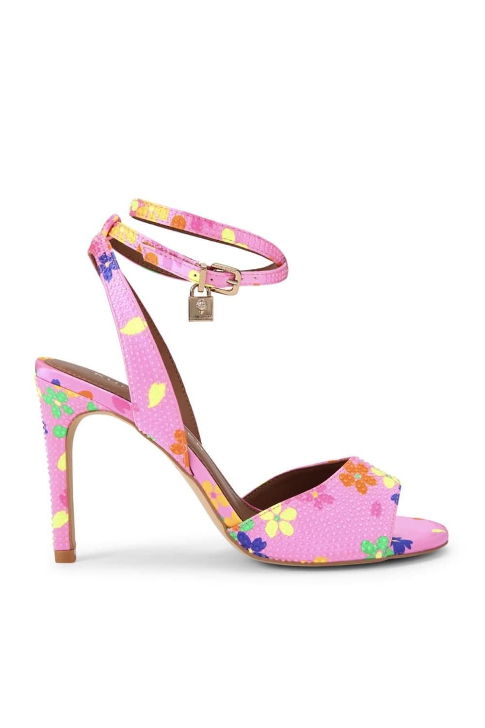 Kurt Geiger London Kurt Geiger London Pink Satin Floral Fabric Heels