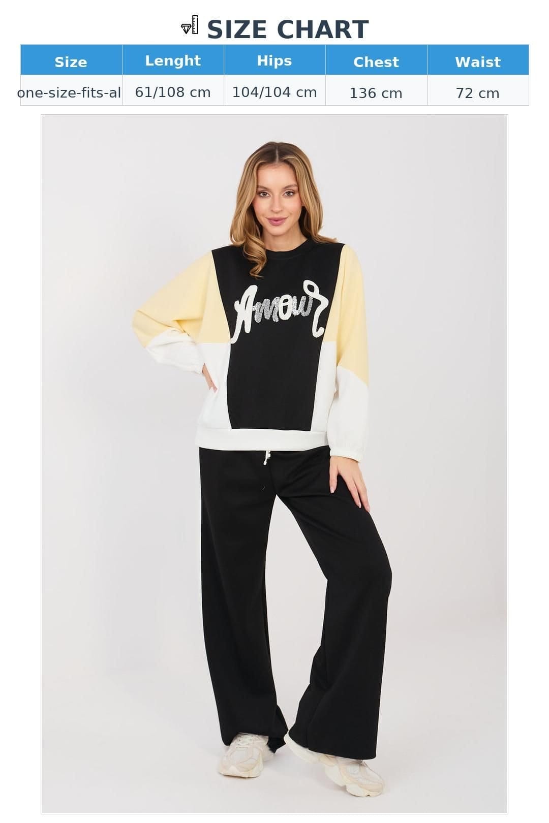 Love Lace Love Lace Women's Butter Soft Sequin Logo Tracksuit Set in Black - 4